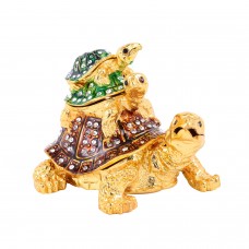 1539M-YZ  Medium Pyramid 3 Turtle  Jewelry Case