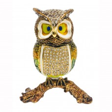 JF3845L Gold Owl Jewelry Case