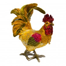 JF3264  Pink Rooster Chicken Jewelry Case