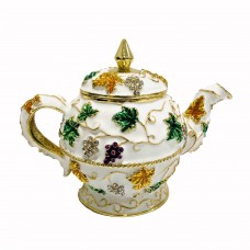1477-JF Light White Flower Teapot Jewelry Case