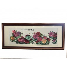 Fine & Large  handmade silk embroidery art peonies painting wall decor Suzhou Embroidery