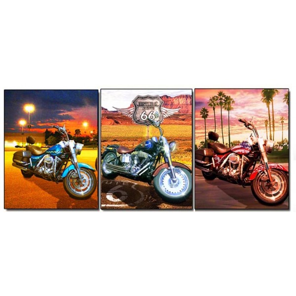 8375 Motocycle route 66 3D Lencticular Picture 